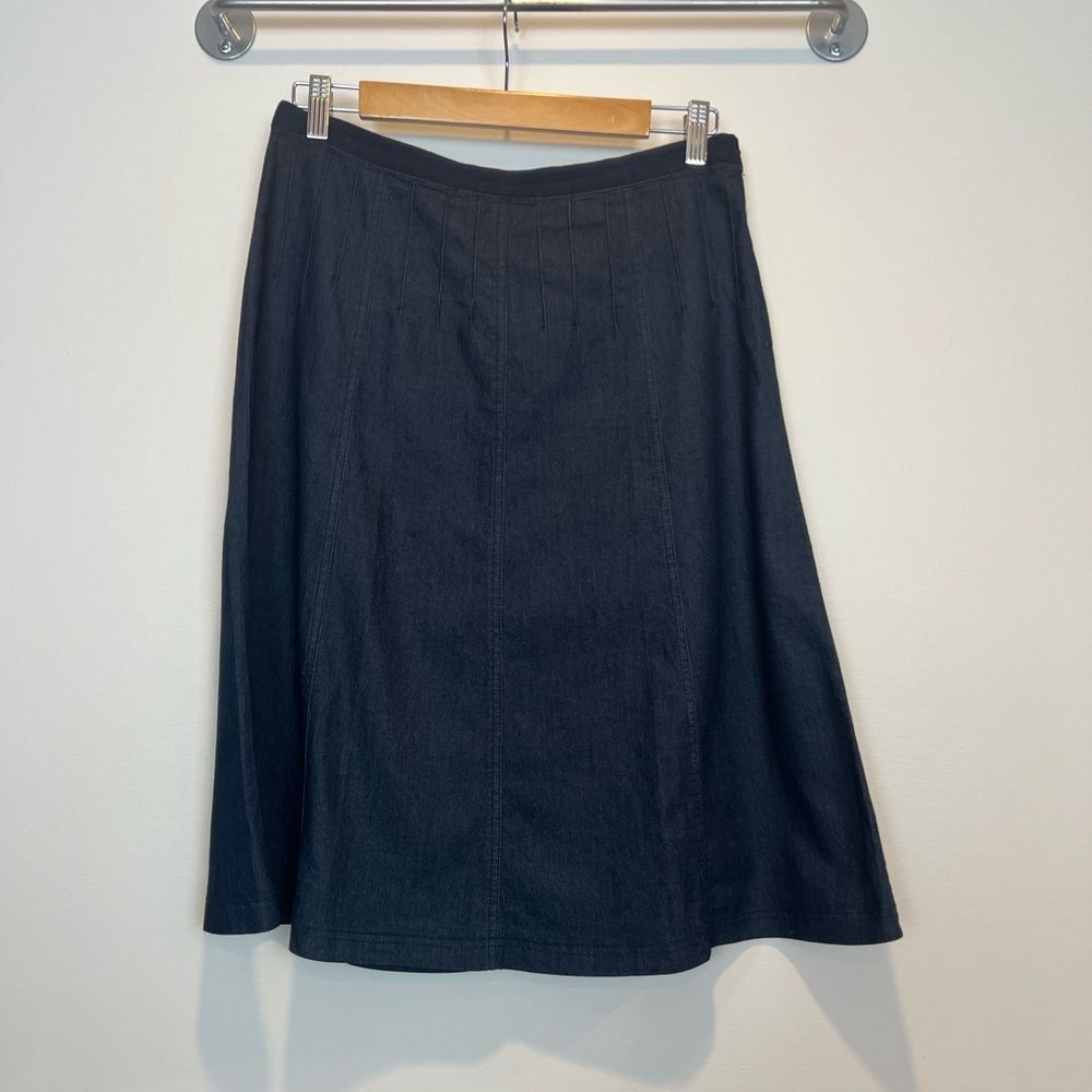 Larry Levine Women Stretch Blue Denim Skirt Knee Length Skirt Size 6